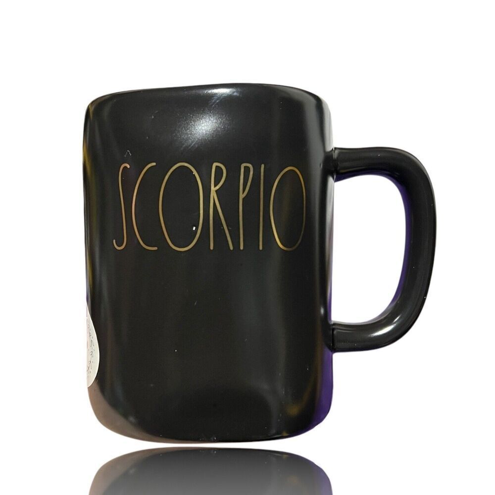Rae Dunn Artisan Collection Zodiac GOLD SCORPIO Double sided Coffee Mug November